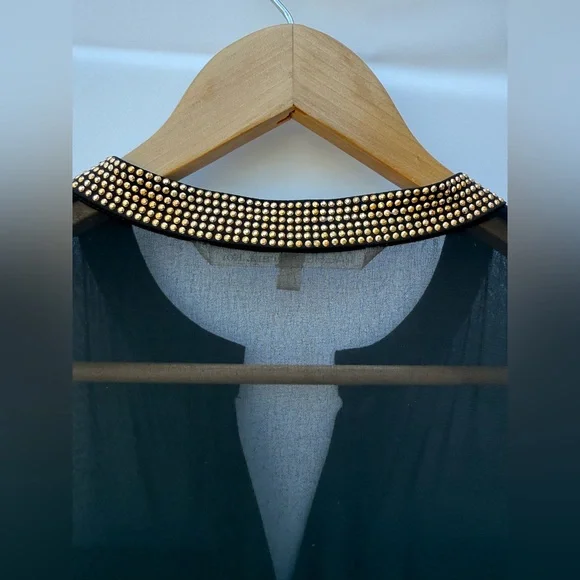 Rachel Rachel Roy Black Sleeveless Jumpsuit Gold Stud Trim Straight Leg Sz 2 NWT - Picture 12 of 16